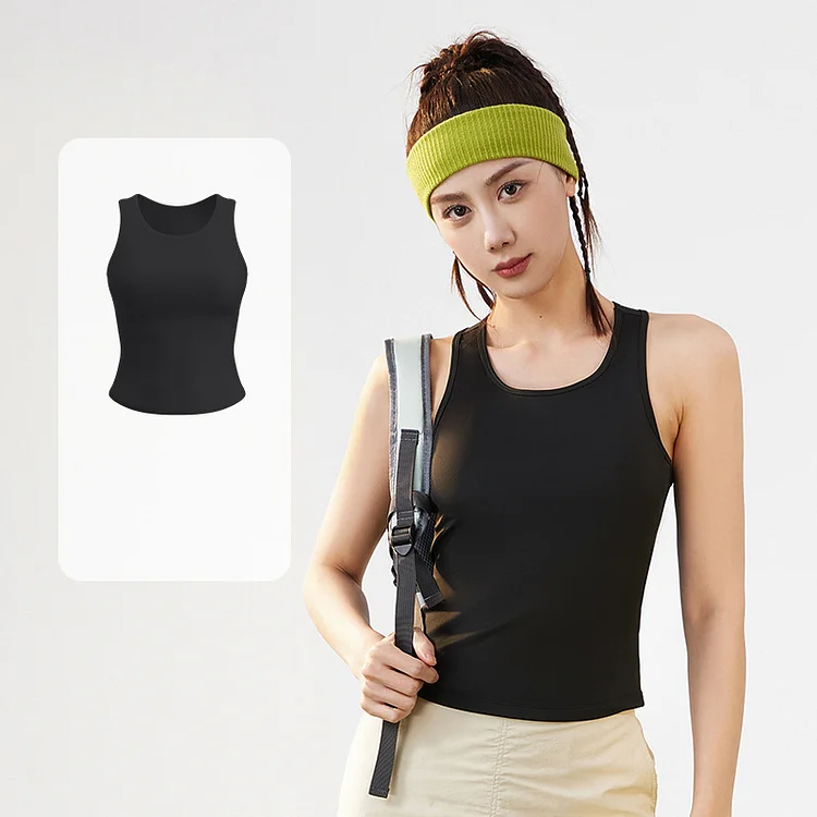 PASUXI Most Arrival Ladies Activewear Workout Breathable Round Neck Sleeveless Tops Sports Yoga Vest Fitness Tank Tops for Women huanwei