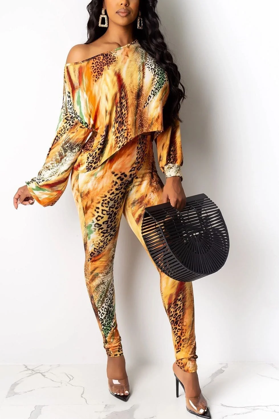 Fashion Loose Multicolor Two Piece Suit