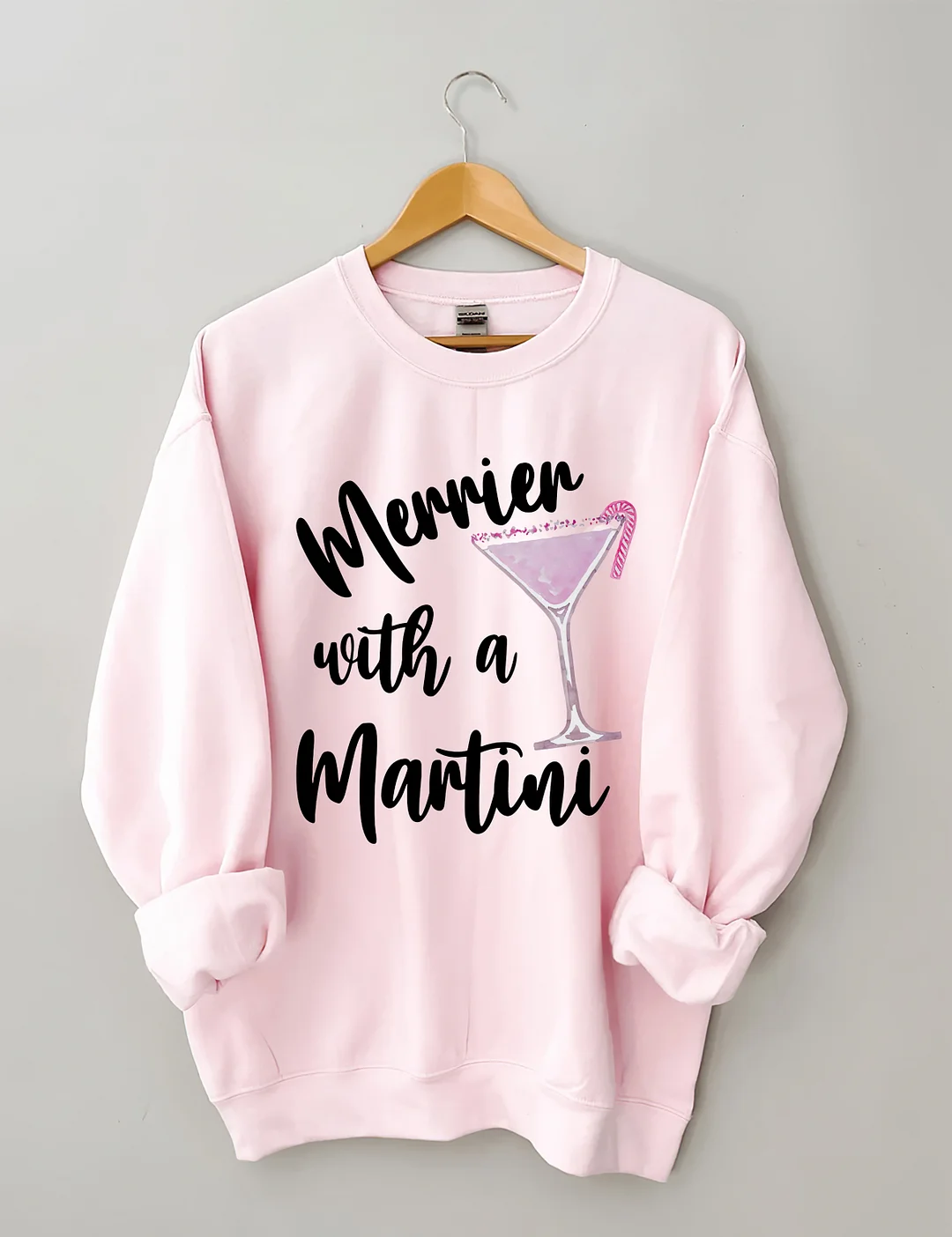 Merrier With A Martini Christmas Sweatshirt