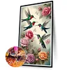 Diamond Painting-DIY Full Round Drill Hummingbird and Flower(70*40 CM)