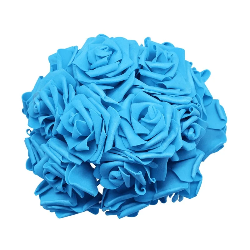 24Pcs/lot Artificial Rose Bouquet Decorative Foam Rose Flowers Bride Bouquets for Wedding Home Party Decoration Wedding Supplies