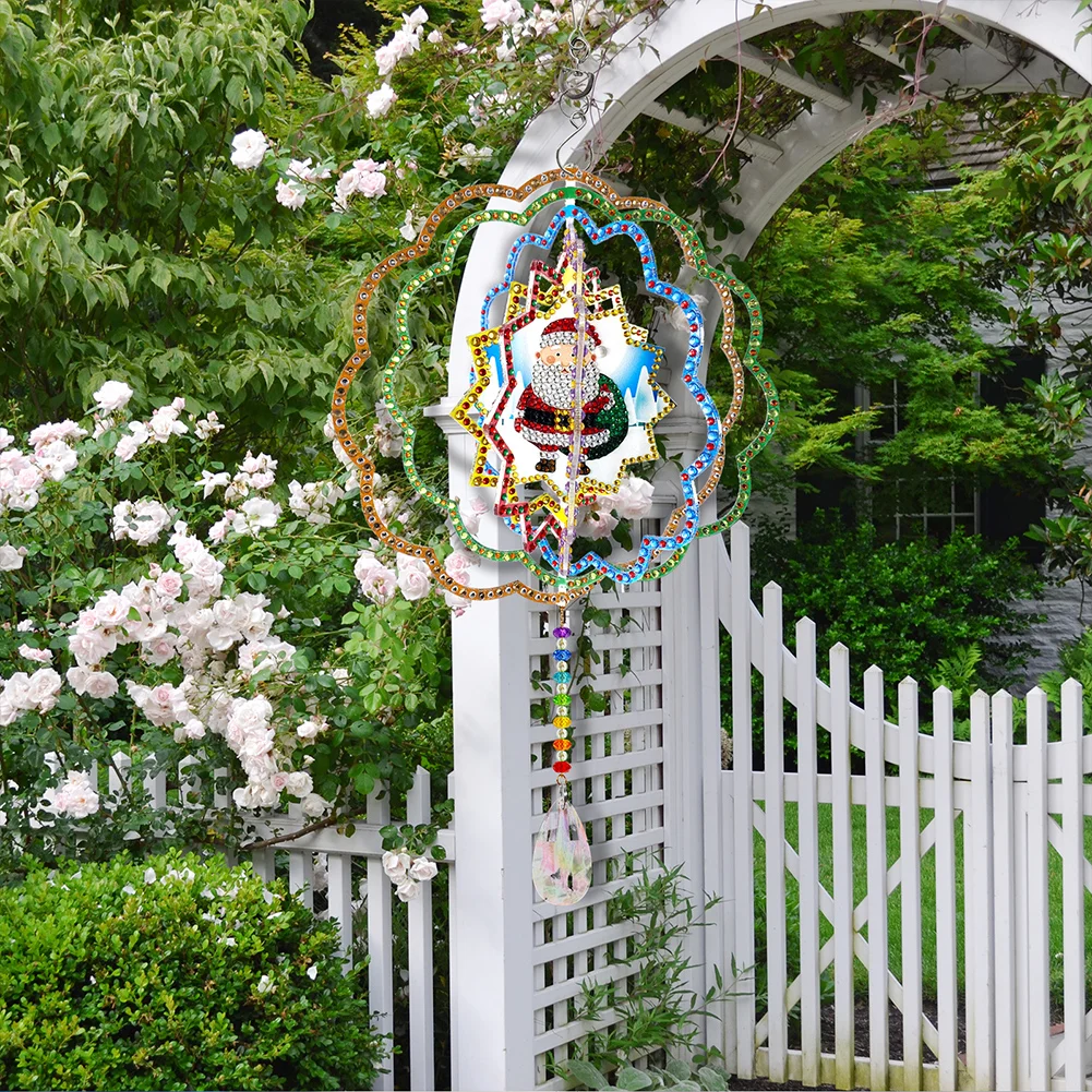 DIY Diamond Painting Rotatable 3D Wind Chimes - Santa(Double Sided)