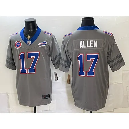 Men's Buffalo Bills #17 Josh Allen Nike Gray Vapor F.U.S.E. Limited Jersey TRXS