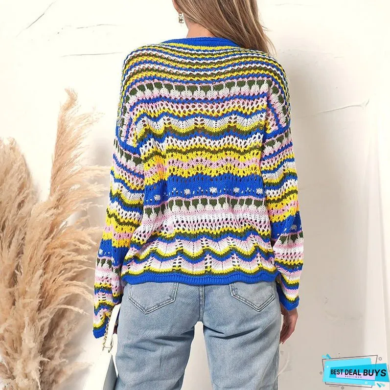 Colourful Striped Knit Sweater
