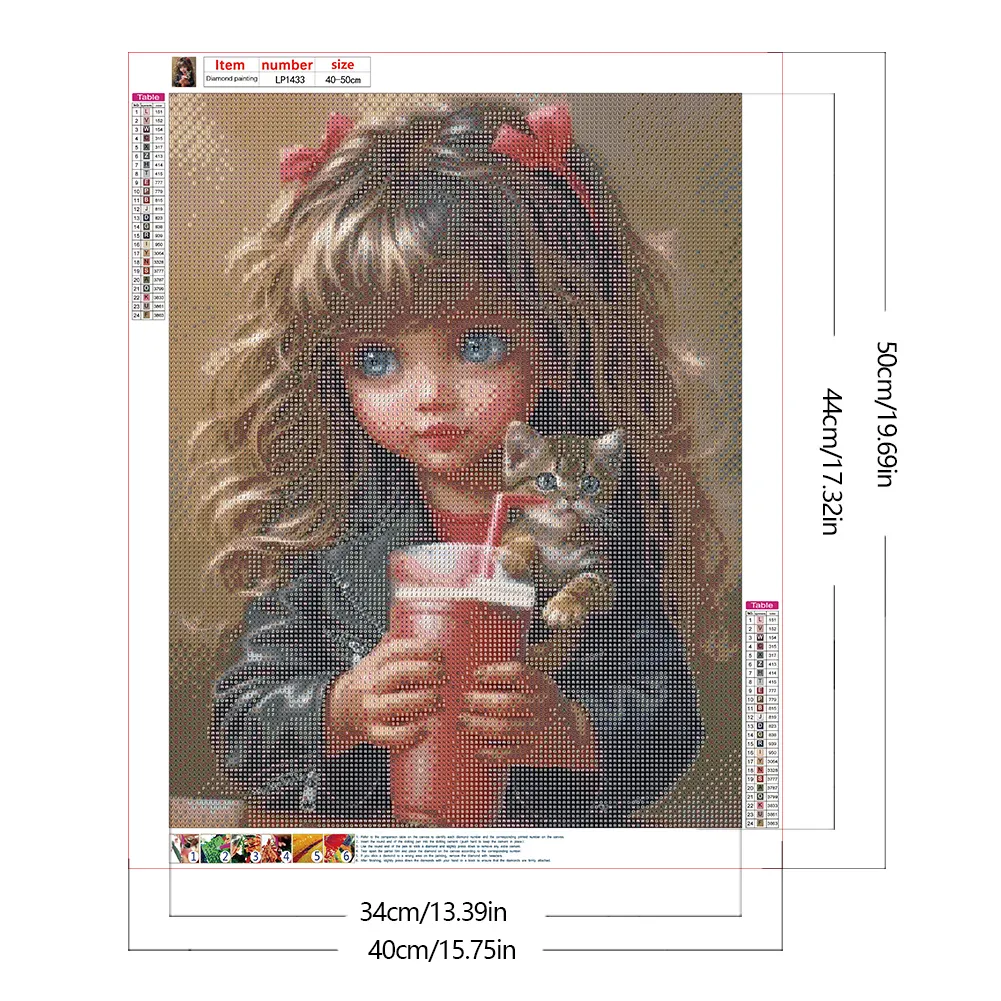 Full Round Diamond Painting 40*50cm - Sweet Cool Girl
