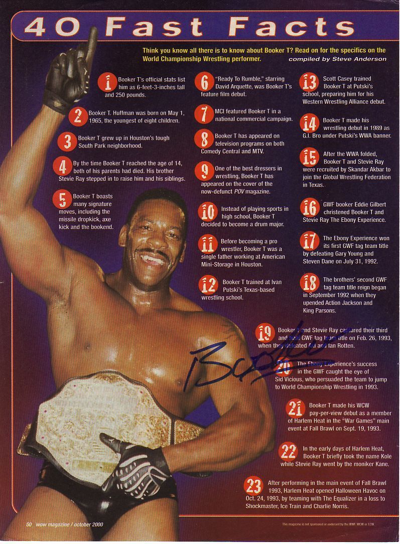 WWE WWF BOOKER T AUTOGRAPHED HAND SIGNED 8X10 Photo Poster painting WRESTLING PICTURE