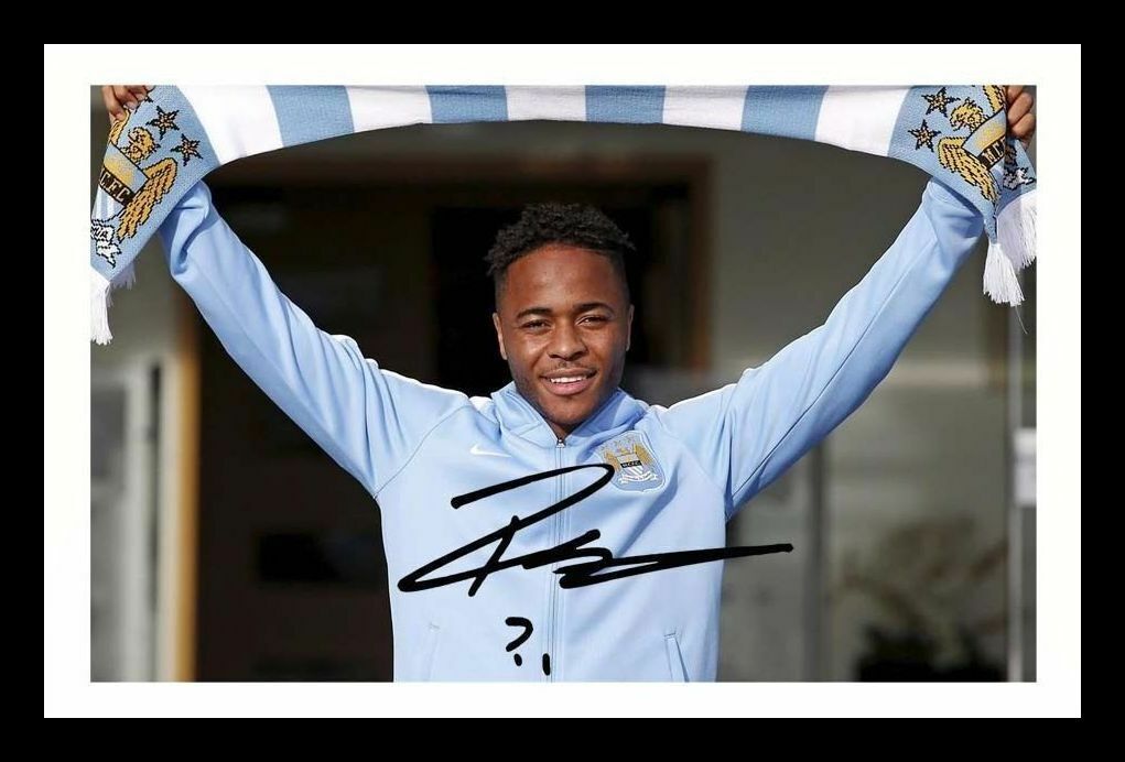 Raheem Sterling - Manchester City Autograph Signed & Framed Photo Poster painting 6