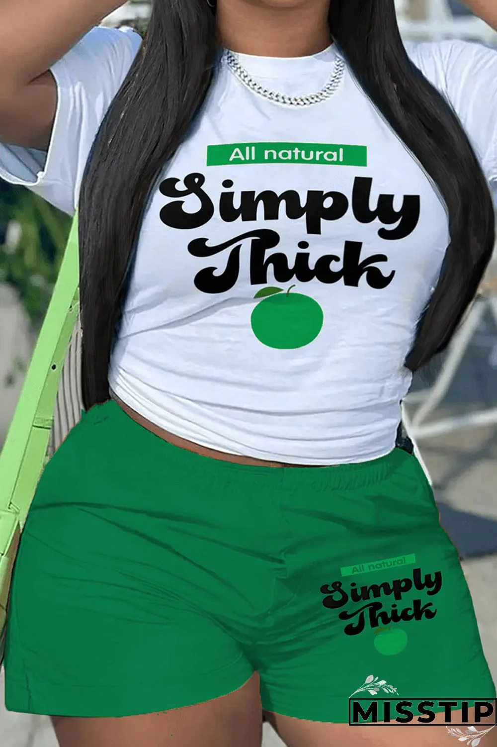 Black Casual Print Patchwork O Neck Short Sleeve Two Pieces