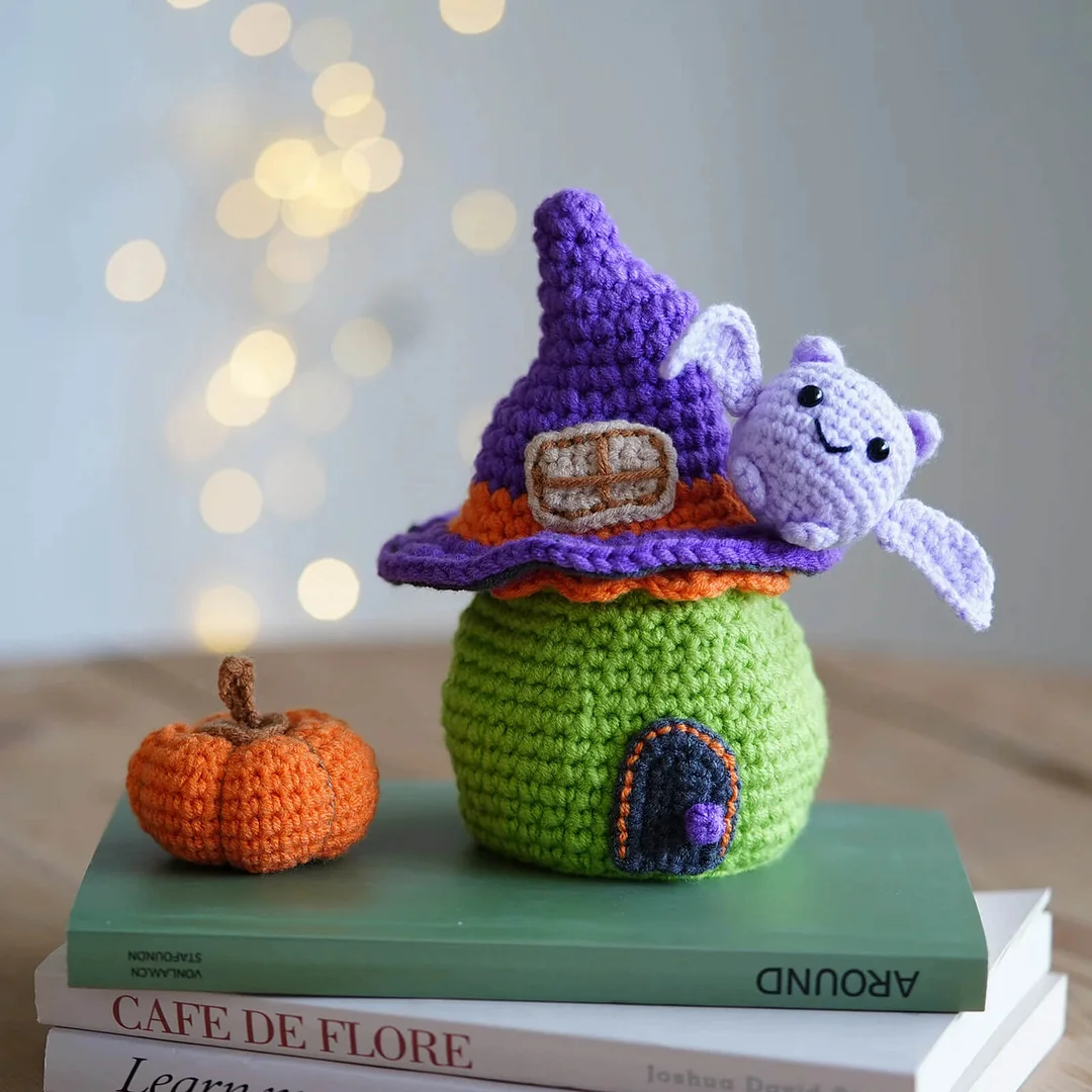 Mewaii® Halloween Spooky Castle Crochet Kit For Beginners With Easy Peasy YarnFor Holiday Gift Christmas