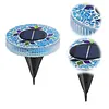 4Pcs LED Mosaic Solar Disk Light IP44 Waterproof Decorative Driveway Lamps Solar-Powered Ground Mosaic Disk Lamp for Outdoor Walkway Patio & Lawn