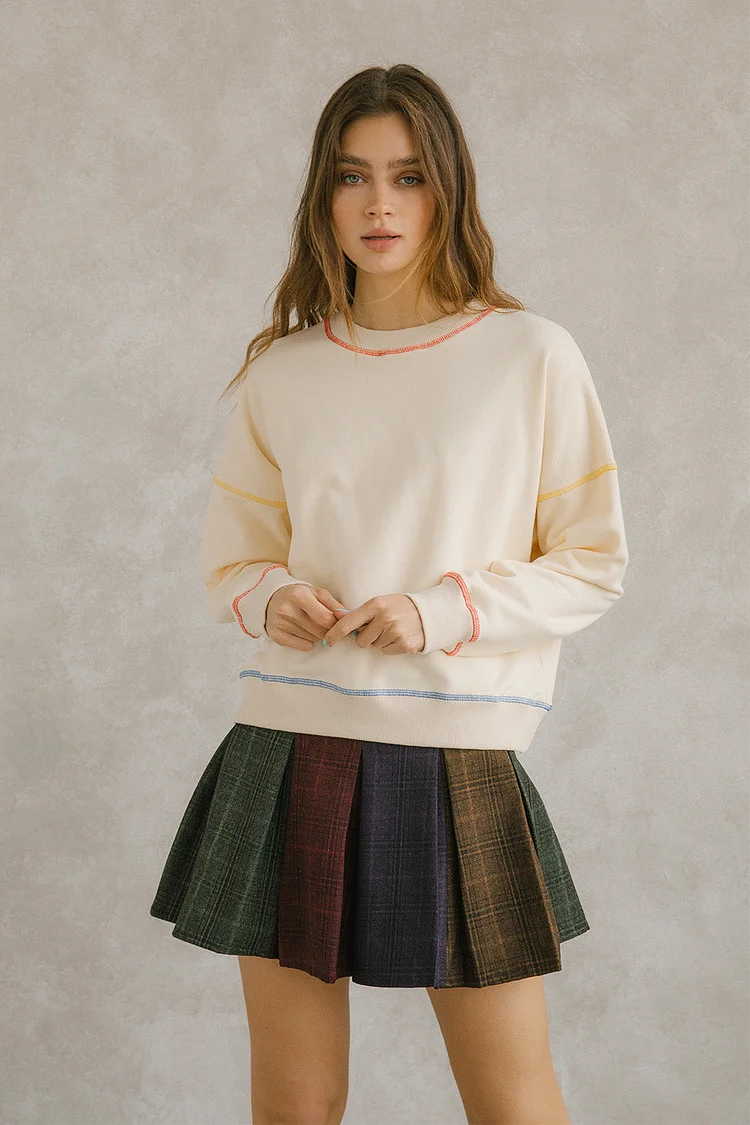 Cream Pullover Sweatshirt