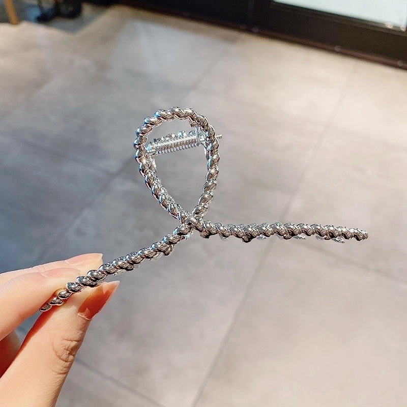 Simple Metal Catch Clip Large Shower Pearl Shark Clip