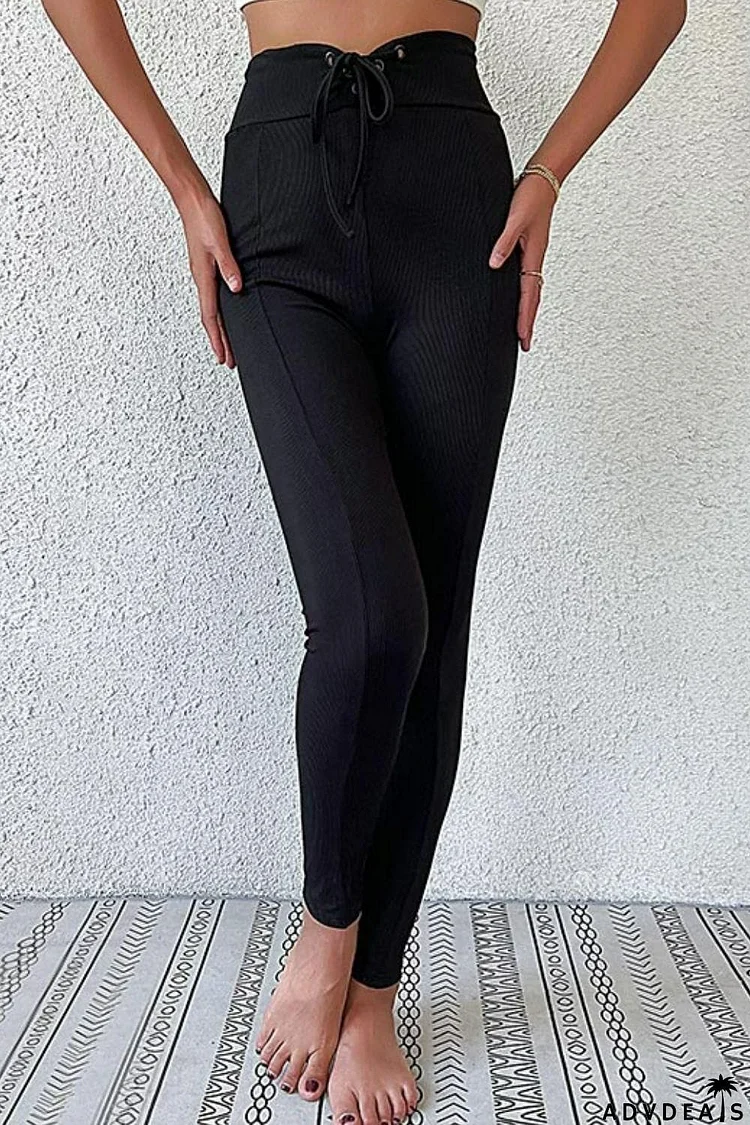 Lace-Up Skinny Pants