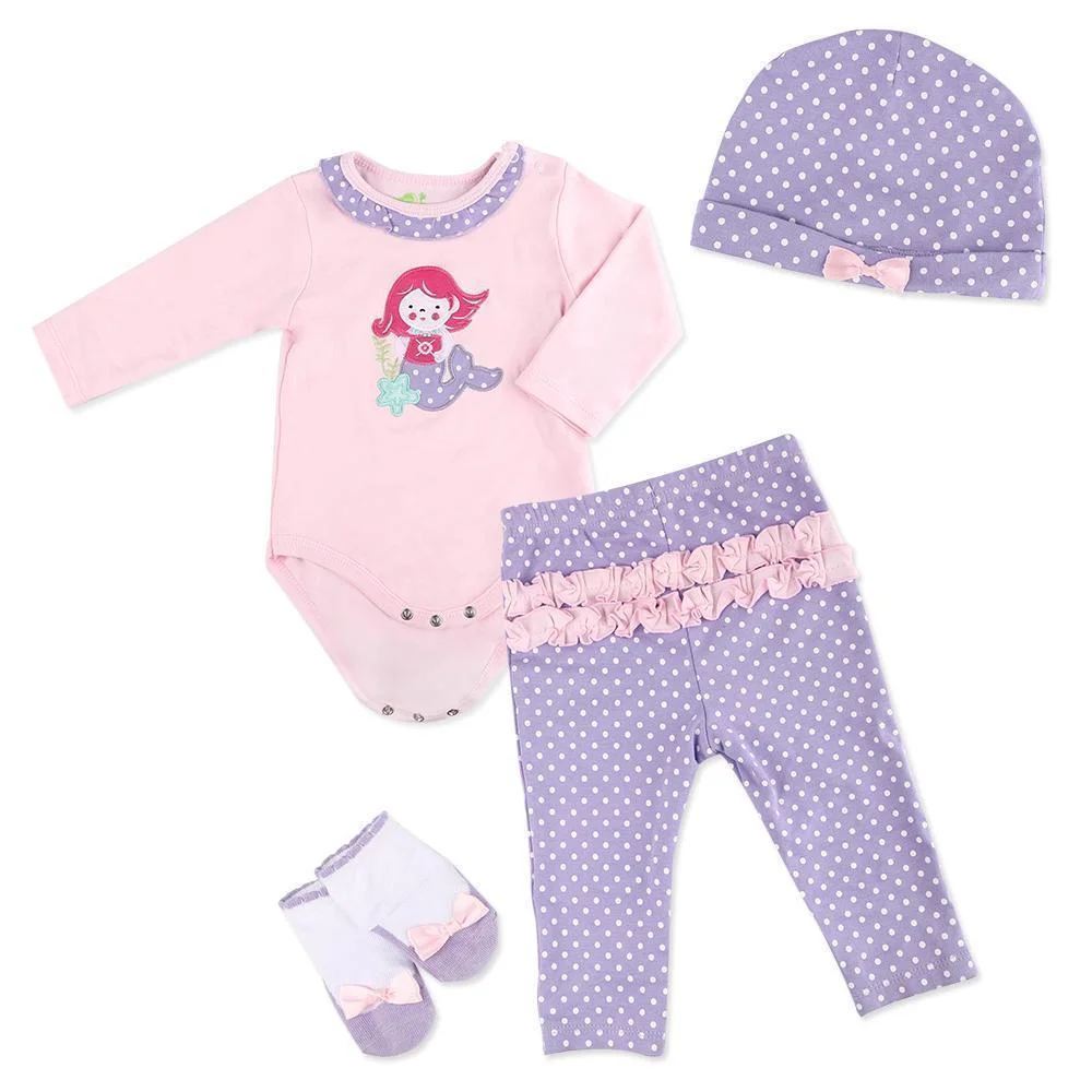 Reborn Dolls Baby Clothes Purple Outfits for 20"- 22" Reborn Doll Girl Baby Clothing sets