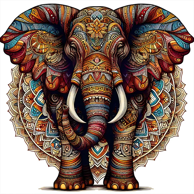 Mandala Elephant 40*40CM (Canvas) Full Round Drill Diamond Painting gbfke