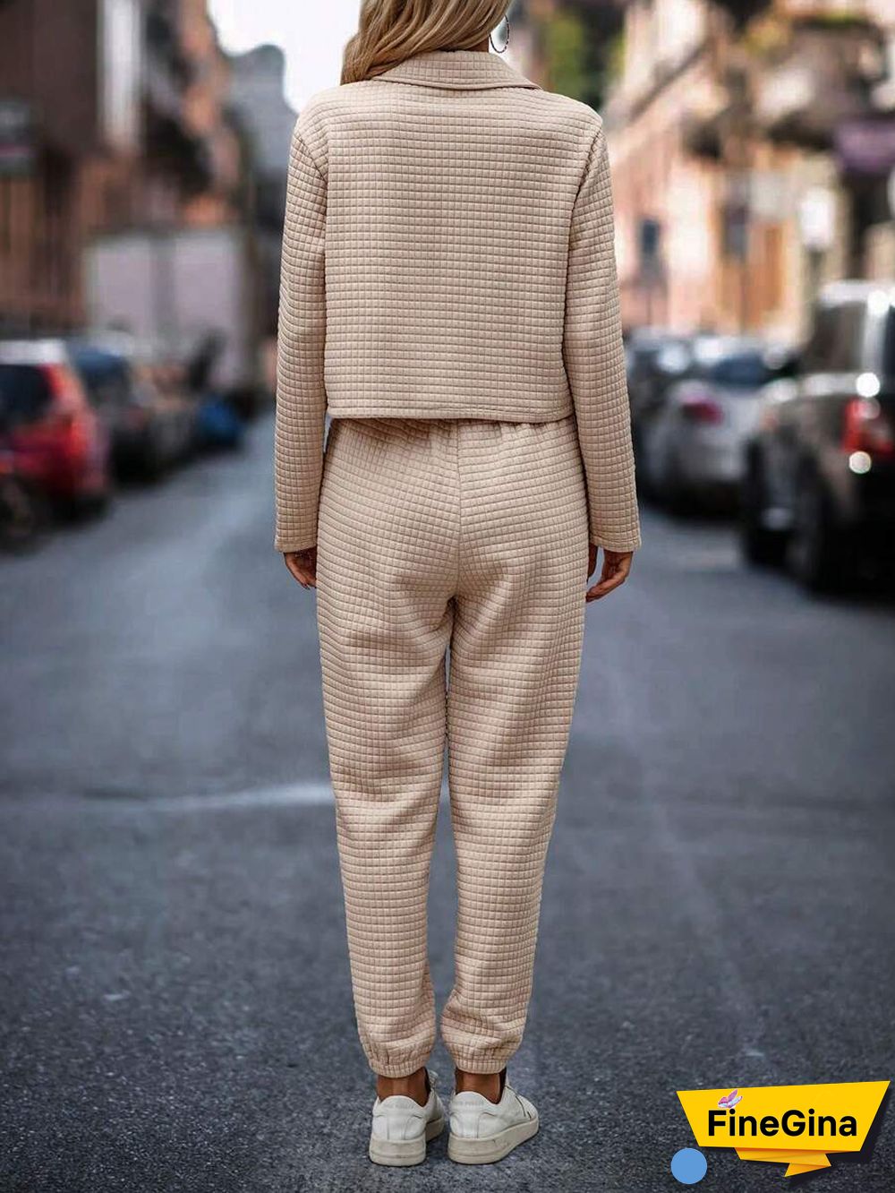 Apricot Long Sleeve Two Piece Set