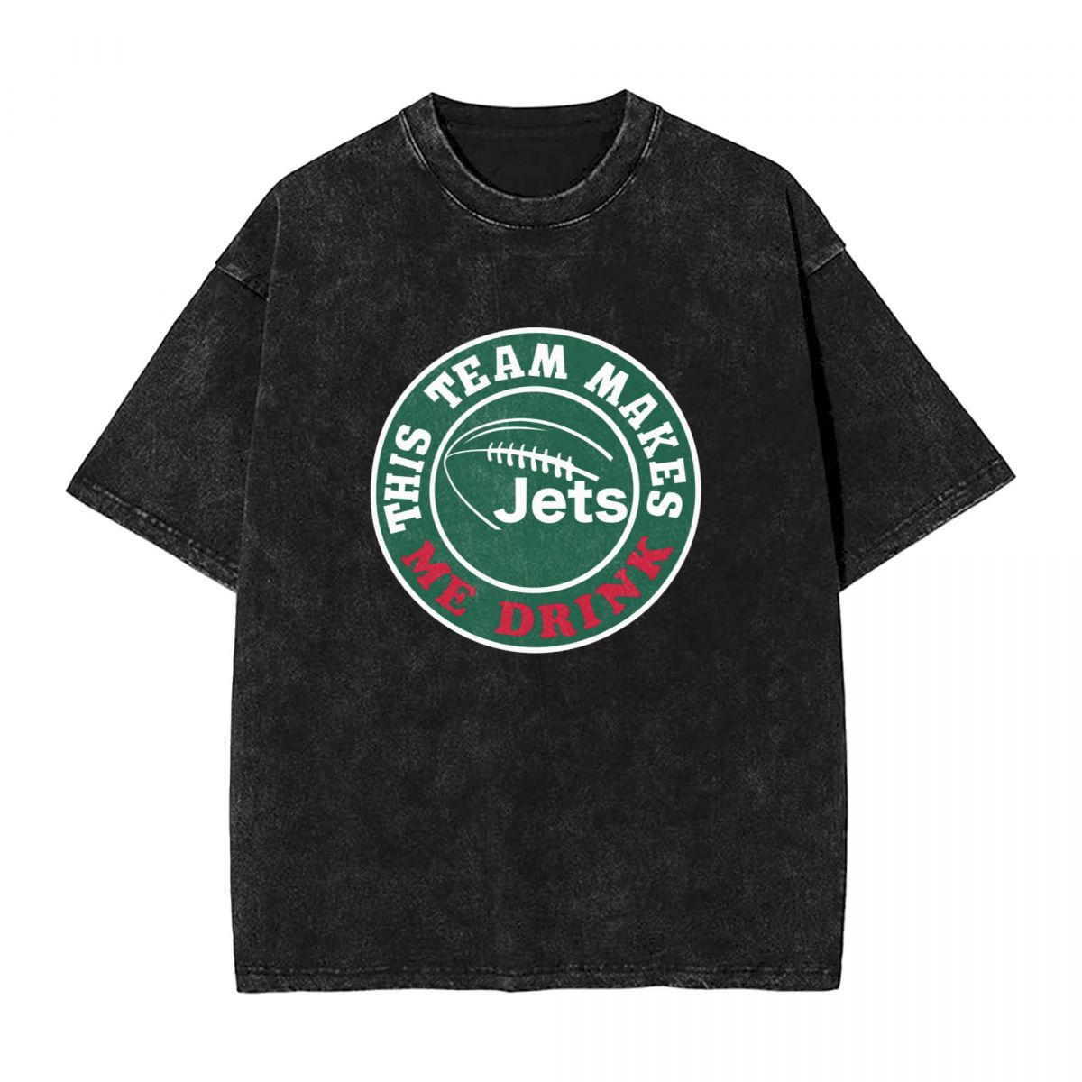 New York Jets This Team Makes Me Drink Vintage Oversized T-Shirt Men's