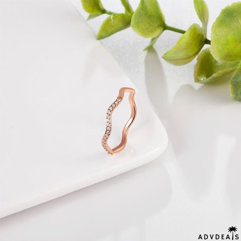 Personalized Irregular Curved Edge Rose Gold Ring
