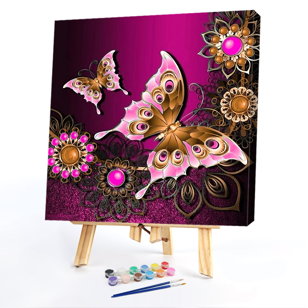 ButterflyPaint by Numbers Acrylic Painting 40*40CM