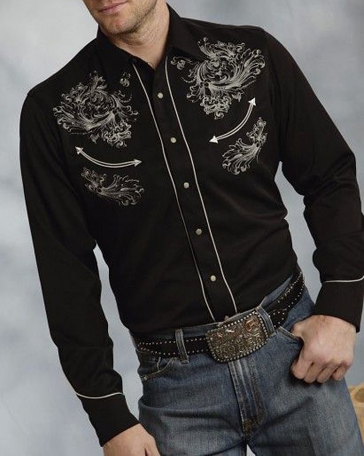 Men's western style shirt cad6