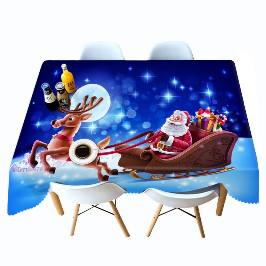 

Santa Claus and Elk - 3D Tablecloth, 140*210cm, 501 Original
