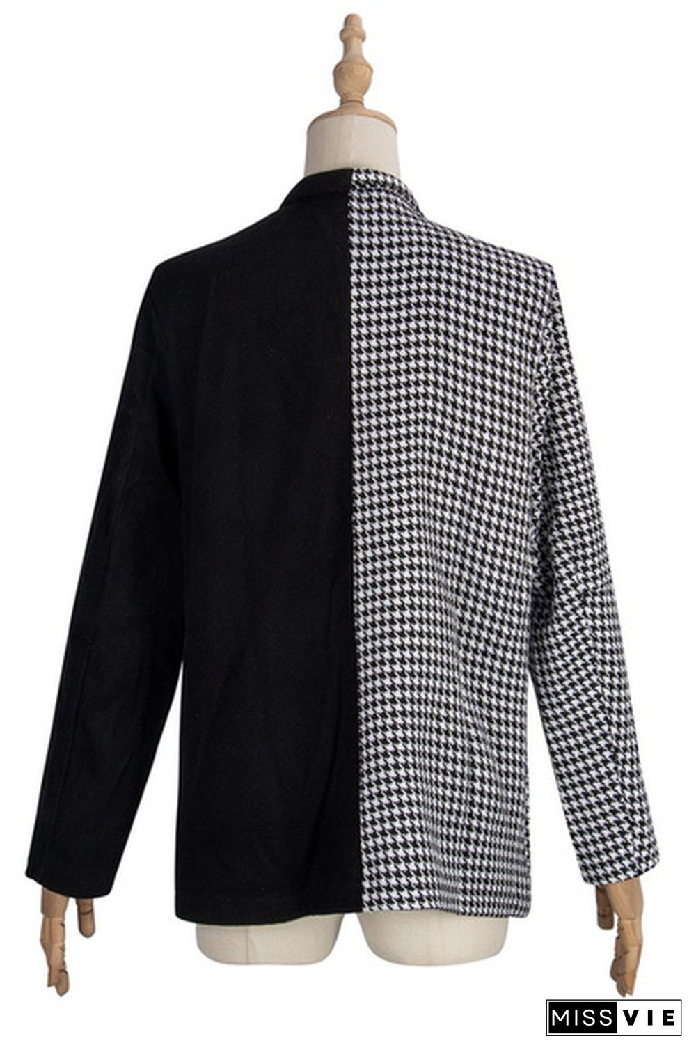 Womens Fashion Patchwork Blazer Jacket Office Work Business Outfit Lady Lapel Long Sleeve