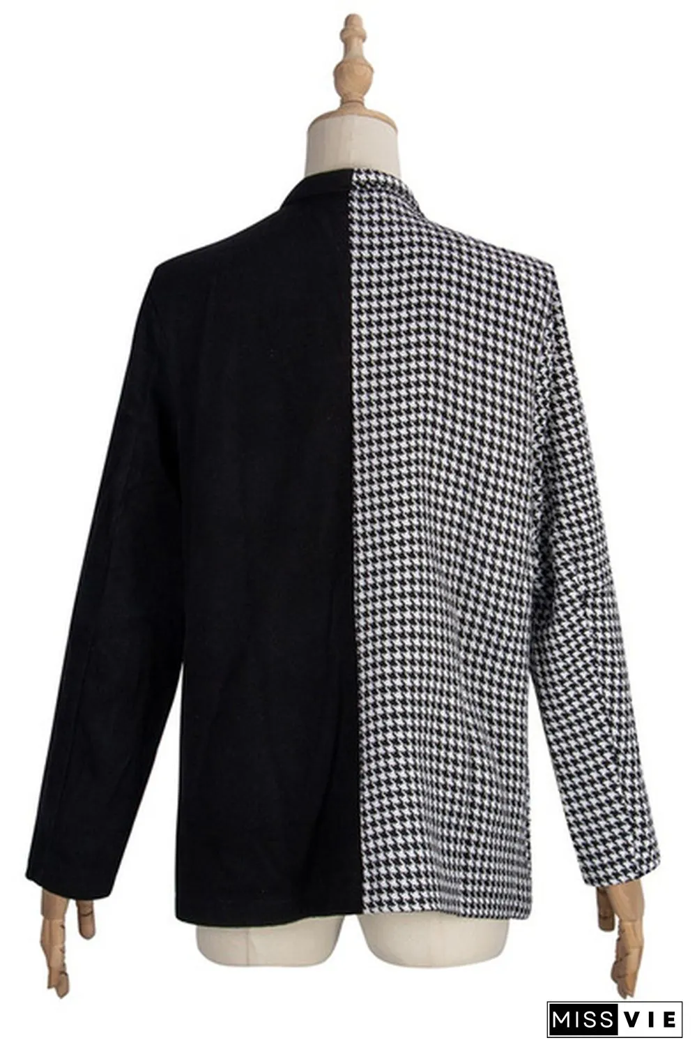 Womens Fashion Patchwork Blazer Jacket Office Work Business Outfit Lady Lapel Long Sleeve