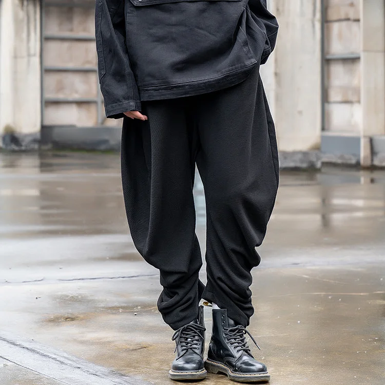 Dawfashion Techwear Streetwear-Original Design Sense Darkwear Wind Spatitar Design Loose Slacks Pants-Streetfashion-Darkwear-Techwear