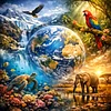 Luxury AB Velvet Diamond Painting Kit - Life on Earth