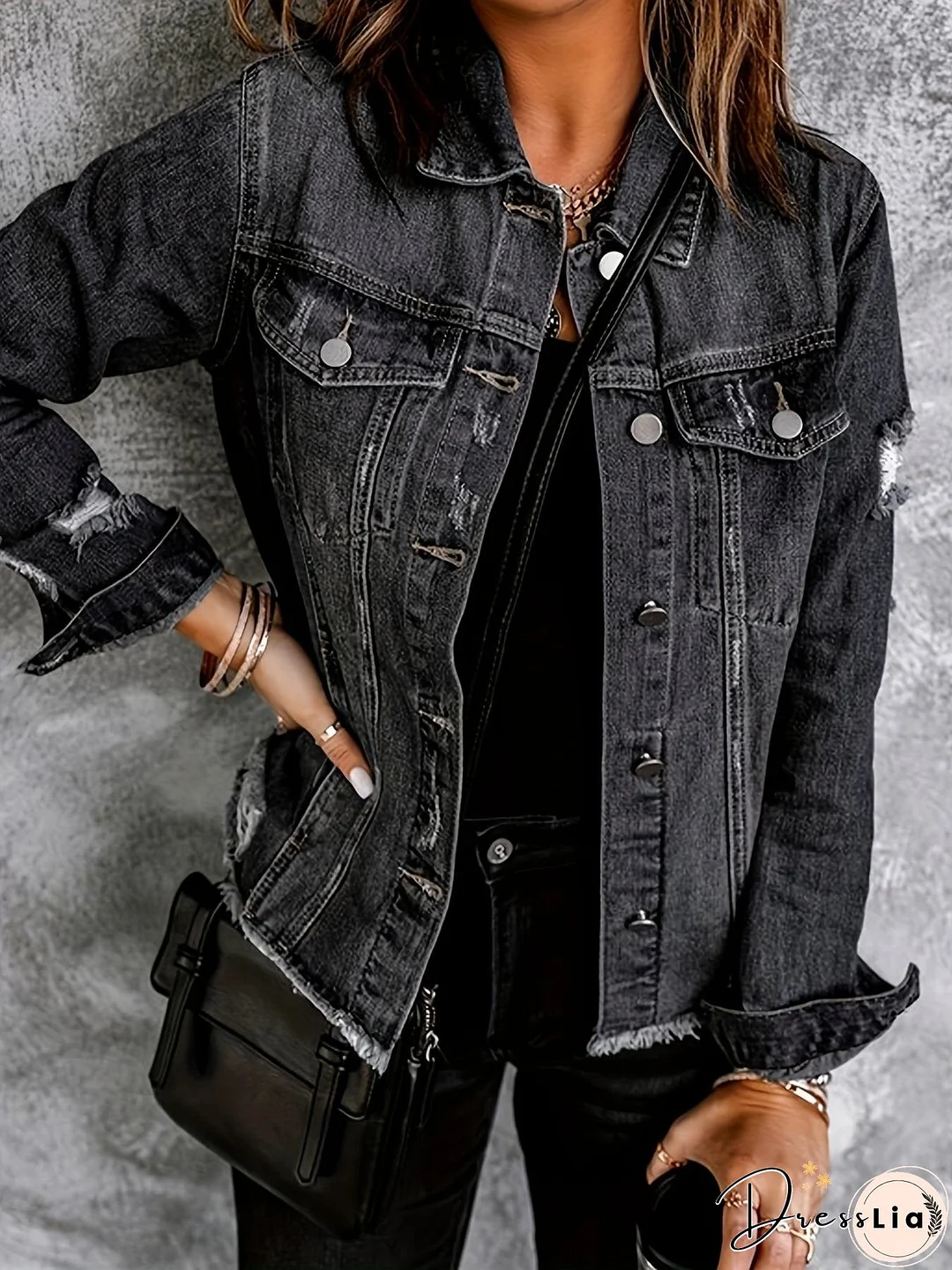 Raw Hem Denim Jacket