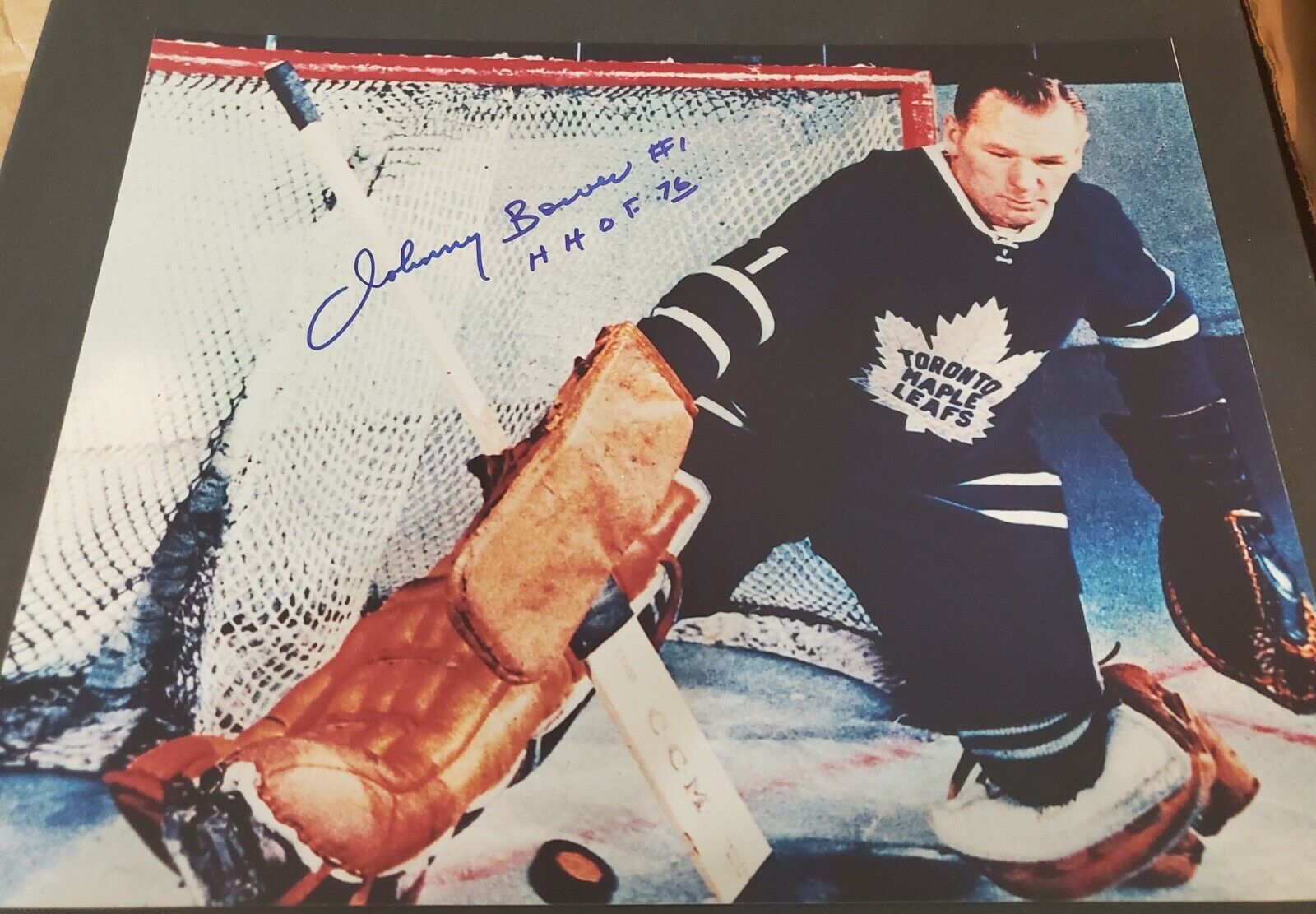 Signed 11x14 Johnny Bower Toronto Maple Leafs Autographed Photo Poster painting - COA