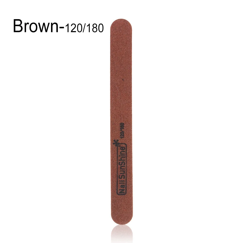 1Pc 180/240 120/180 240/320 100/150 Lima Buffer Strong Thick Wood Nail Files Manicure Nail Sunshine Wood Sanding Nails Files-Nail Inspo