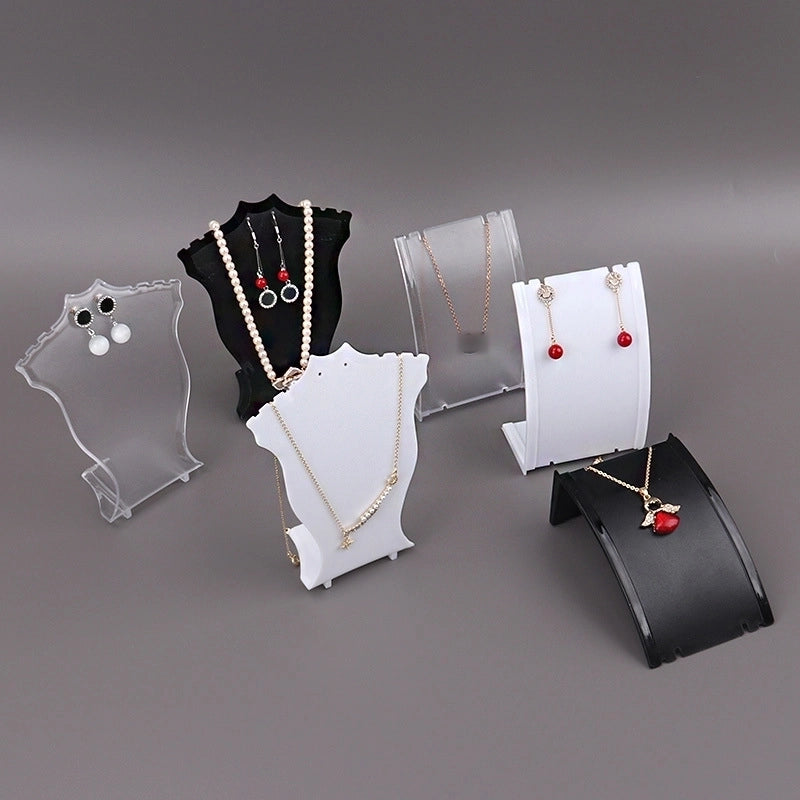 Minimalist Square Solid Color Neck Plastic Jewelry Rack