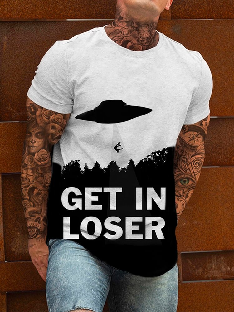 Men's fashion casual fun printed T-shirt