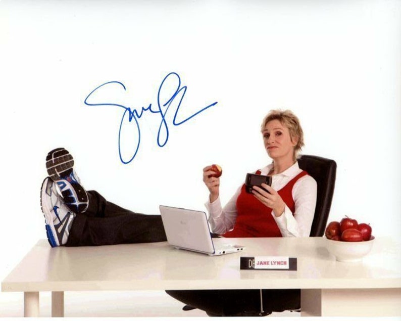 Jane lynch signed autographed glee sue sylvester Photo Poster painting