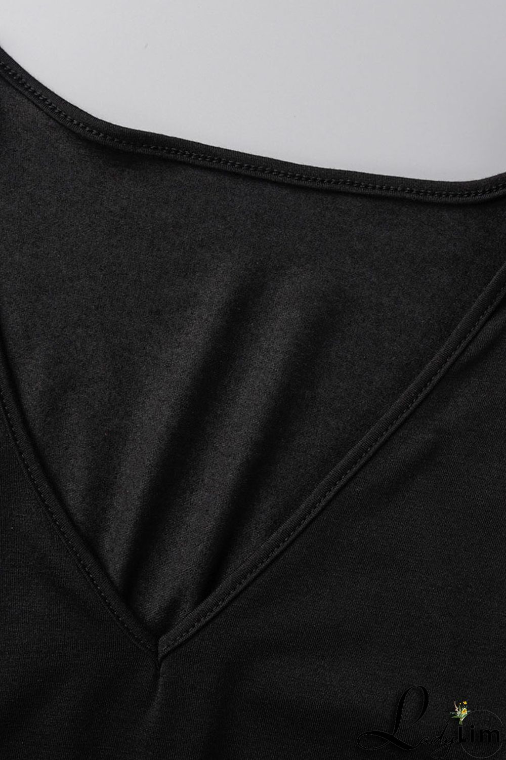 Black Fashion Casual Solid Bandage V Neck Short Sleeve Two Pieces