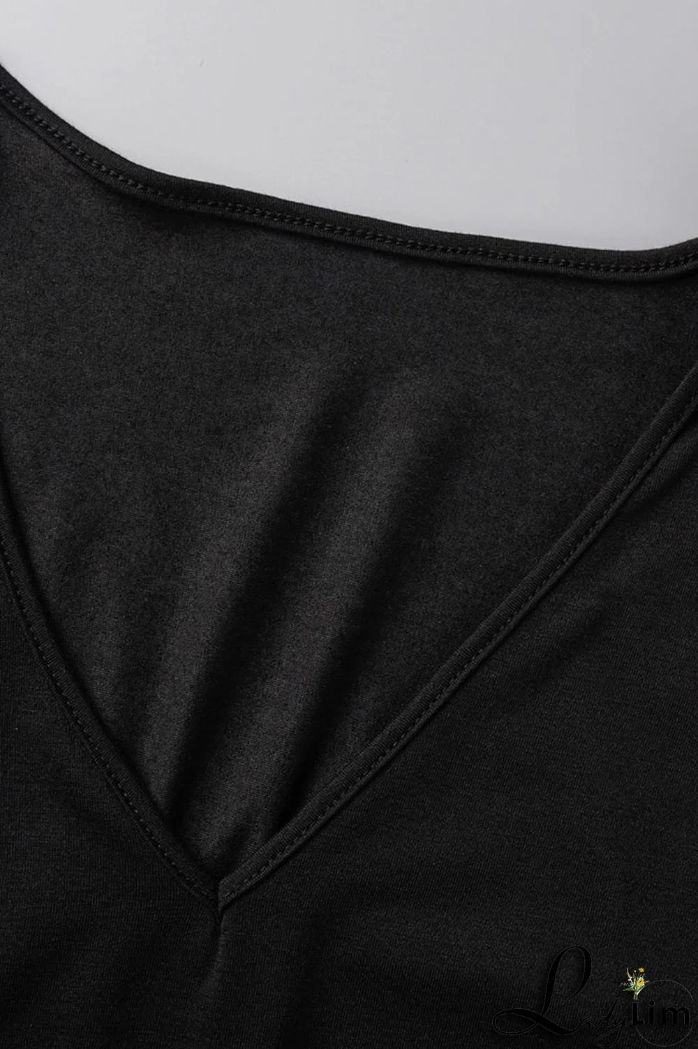 Black Fashion Casual Solid Bandage V Neck Short Sleeve Two Pieces