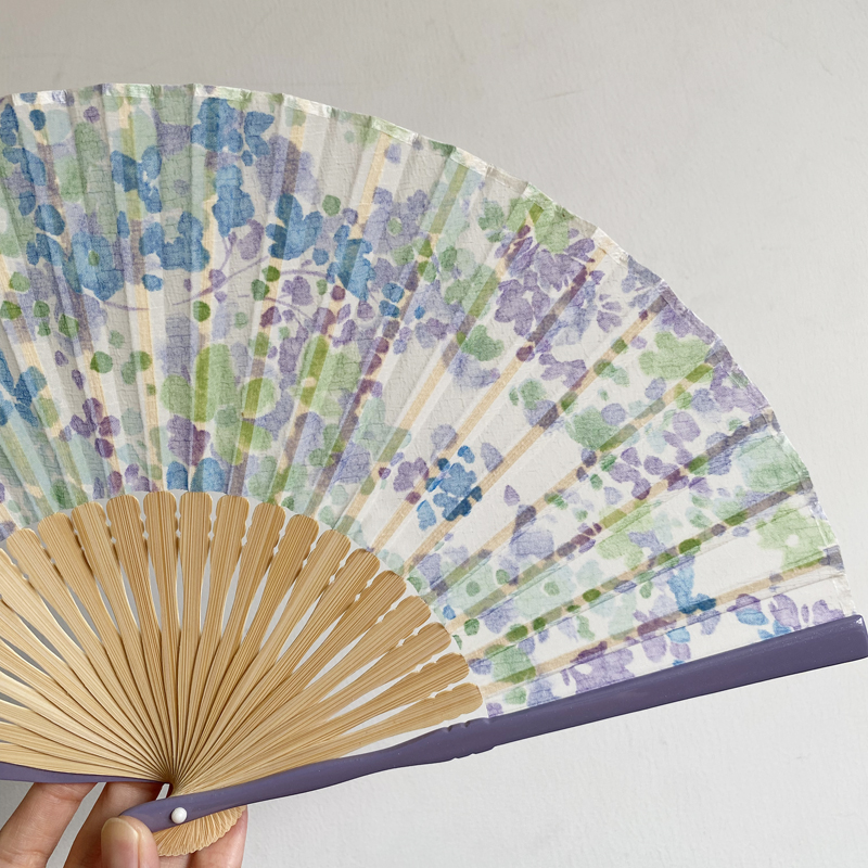 ZenBreeze - Japanese Silk Fan with Exquisite Oil Painting Print