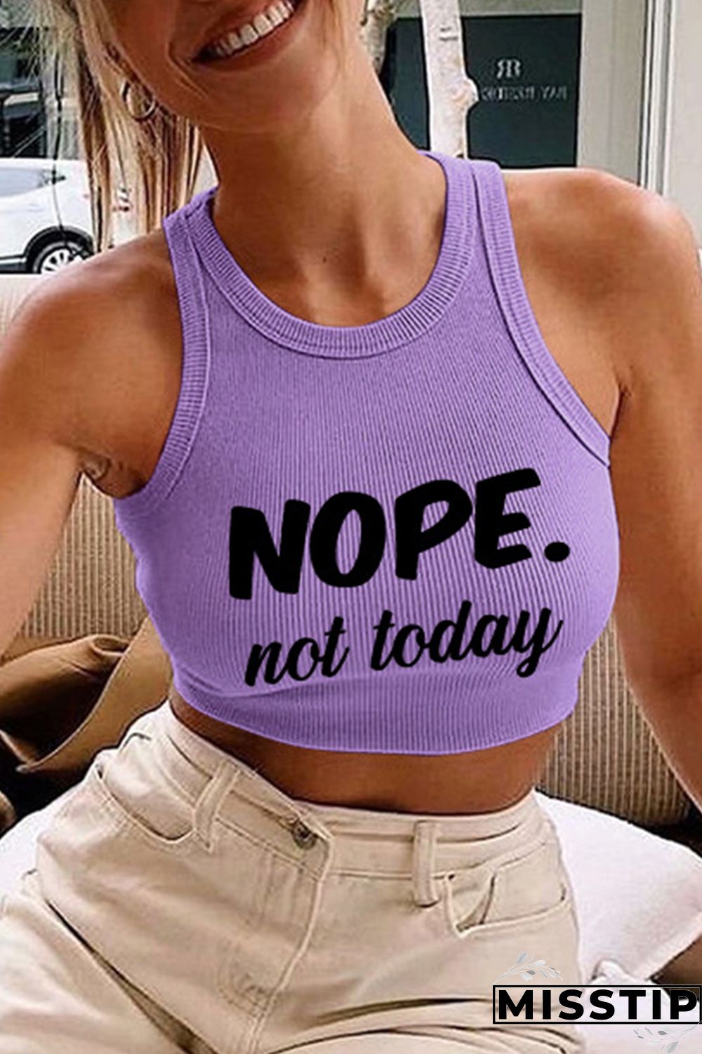 Black Casual Letter Print Basic O Neck Tops