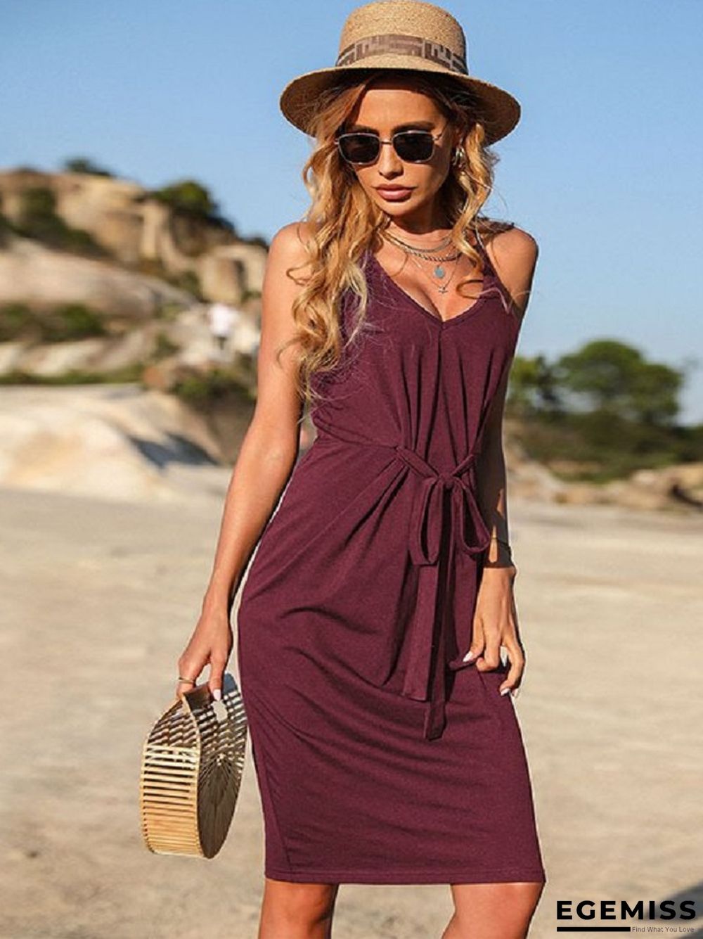 Bag Hip Skirt Sleeveless Pleated Black Sling Dress | EGEMISS