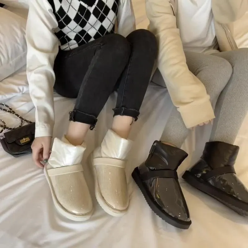 2021 autumn and winter new UG snow boots women's fur one-match short tube down velcro winter cotton shoes botas de mujer