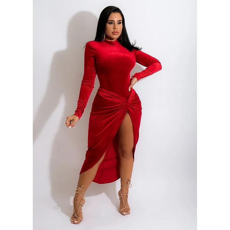 Promsstyle female slits evening dress Prom Dress 2023