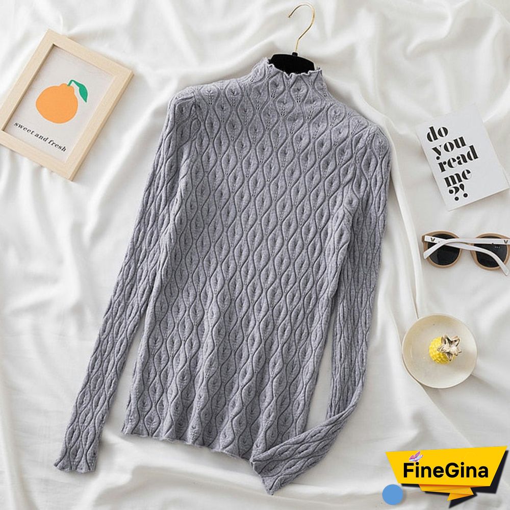 Aossviao Cashmere Turtleneck Women Sweaters Autumn Winter Warm Pullover Slim Tops Knitted Sweater Jumper Soft Pull Female