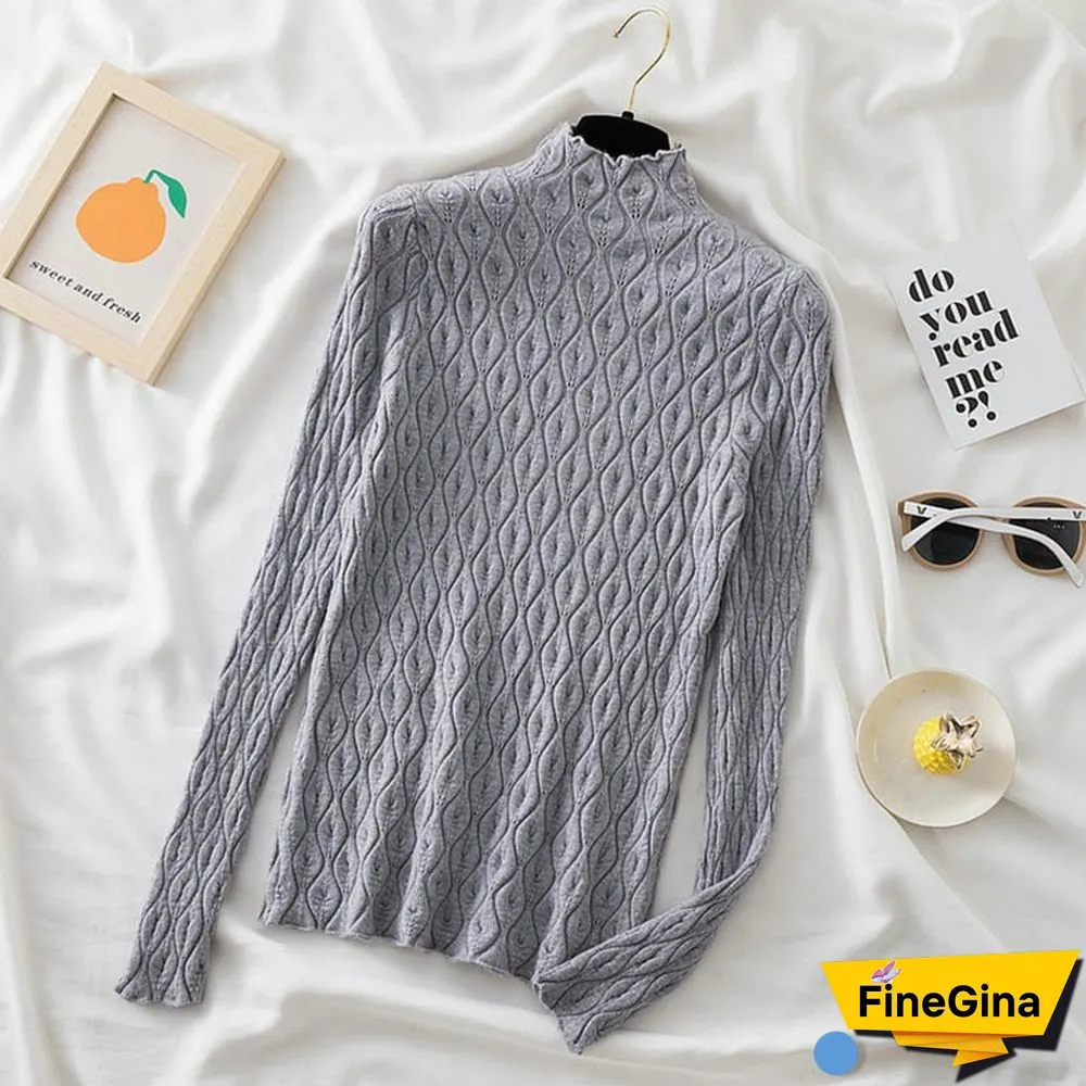 Aossviao Cashmere Turtleneck Women Sweaters Autumn Winter Warm Pullover Slim Tops Knitted Sweater Jumper Soft Pull Female