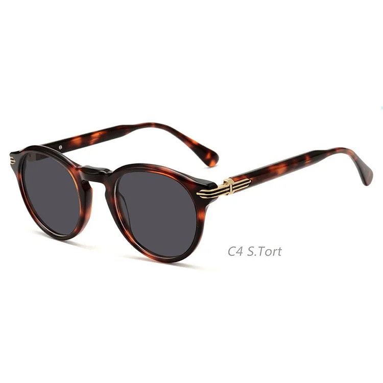 Japanese Round Style Sunglasses Acetate Handmade Classical Men Solar Glasses Women Black High Quality Eyewear