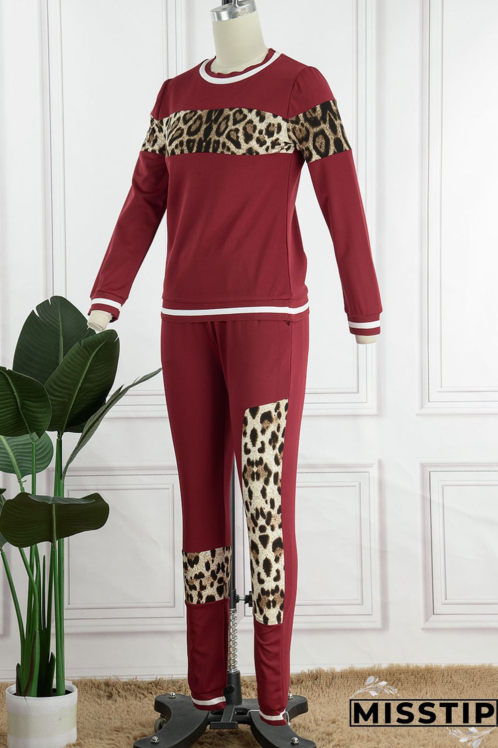 Blue Casual Print Patchwork O Neck Long Sleeve Two Pieces