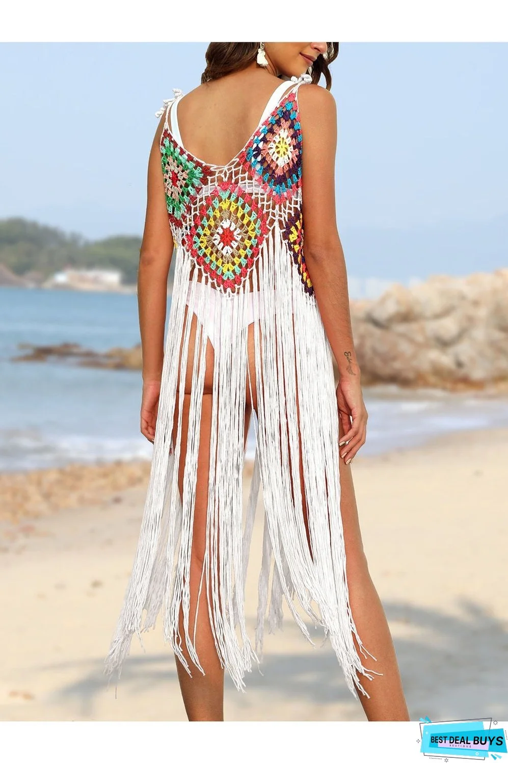 Fringe Spaghetti Strap Cover-Up