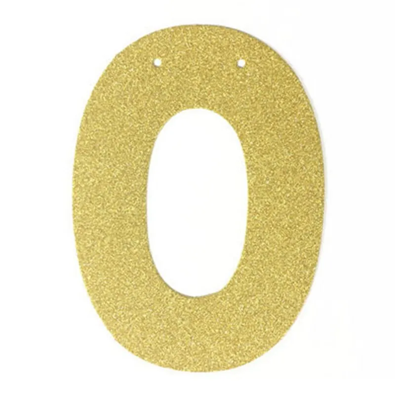 1Pcs/lot 13cm Personalized DIY Gold Glitter Paper Letter Banner Hanging Flags for Wedding Birthday Party Festival Decorations