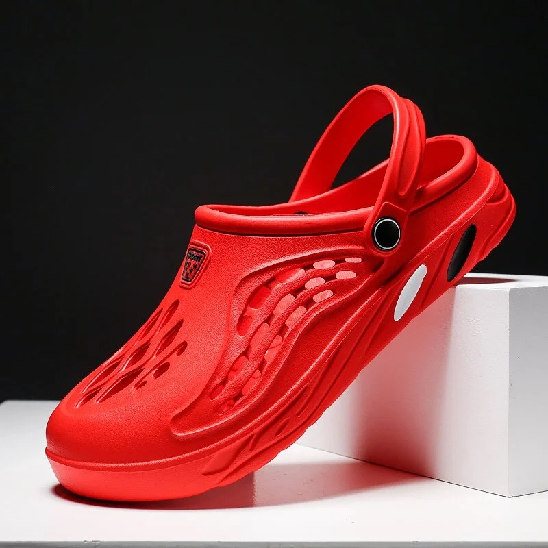 Clogs Men Sandals Men Shoe Summer Fang Man Hoof Thongs Stamp Garden Beach Black Big Size Slippers for Men's Shoes Zapatos Hombre