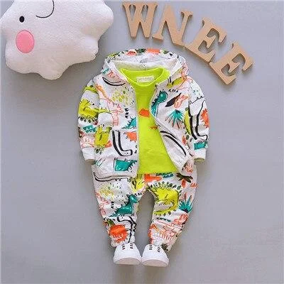 Children Boys Clothes Sets for Girl Baby Suit High Quality Cartoon Spring Autumn Coat+ T shirt +Pants Set Kids Clothing Set 1-4Y